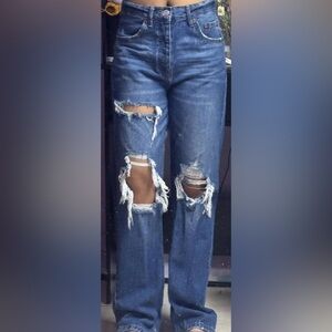 Aeropostale Blue Ripped Boyfriend Jeans